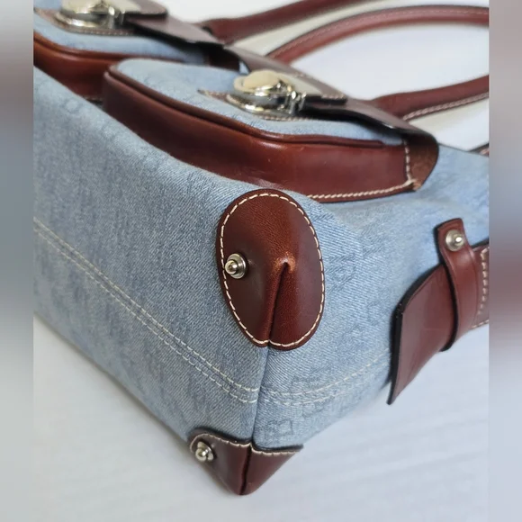 Clean! Vintage Denim Dooney & Bourke Double Pocket Tote - Picture 6 of 12